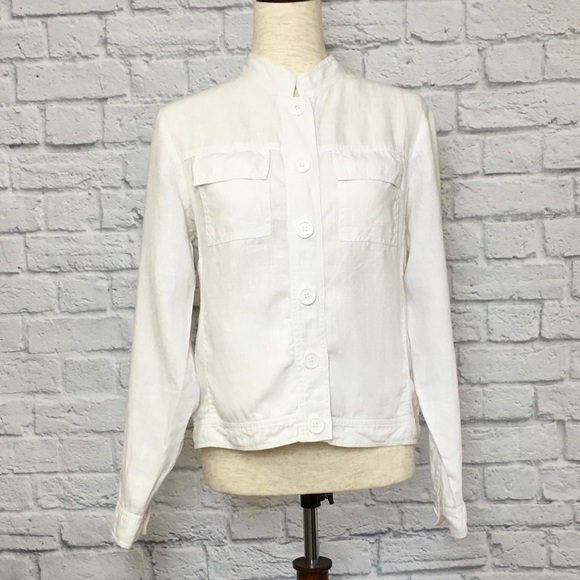 R White linen button jacket, size 8 - Picture 5 of 8
